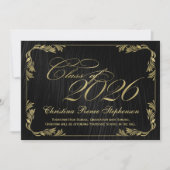 2025 Formal-Abschluss der klassischen Black/Gold-K Einladung (Vorderseite)