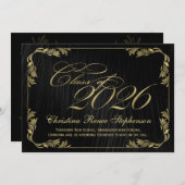 2025 Formal-Abschluss der klassischen Black/Gold-K Einladung (Vorne/Hinten)