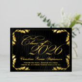 2025 Formal-Abschluss der klassischen Black/Gold-K Folieneinladung (Stehend vorne)