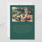 2025 Foto Arch Classic Green Gold Abschluss Ankündigung (Rückseite)