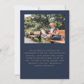 2025 Foto Arch Classic Navy Blue Gold Abschluss Ankündigung (Rückseite)