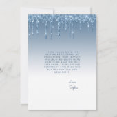 2025 Foto Blue Glitzer Tropfen Abschluss Dankeskarte (Rückseite)