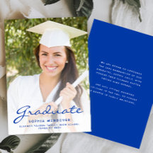 2025 Foto Blue White Script Grad Bekanntgabe