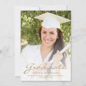 2025 Foto Blush Gold Script Grad Bekanntgabe Einladung (Vorderseite)