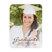 2025 Foto Burgund Script Abschluss Ankündigung Magnet (Vertikal)