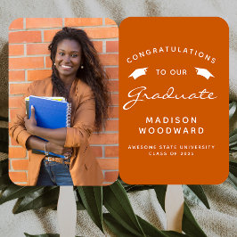 2025 Foto Burnt Orange White Abschluss Fächer