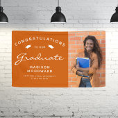 2025 Foto Burnt Orange White Script Abschluss Banner