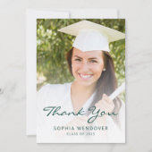 2025 Foto Classic Modern Green White Dankeskarte (Vorderseite)