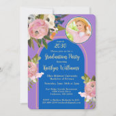 2025 Foto Graduation Party für Aquarellfarben Pink Einladung (Vorderseite)