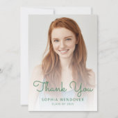 2025 Foto Green Glitzer Tropfen Abschluss Dankeskarte (Vorderseite)