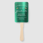 2025 Foto Grüner Abschluss aus gebürstetem Metall Fächer (Vorderseite)