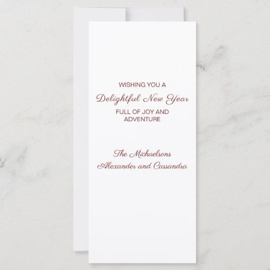 2025 Foto Kalender 4x9 Rot/Weiß-Weihnachtskarte (Rückseite)