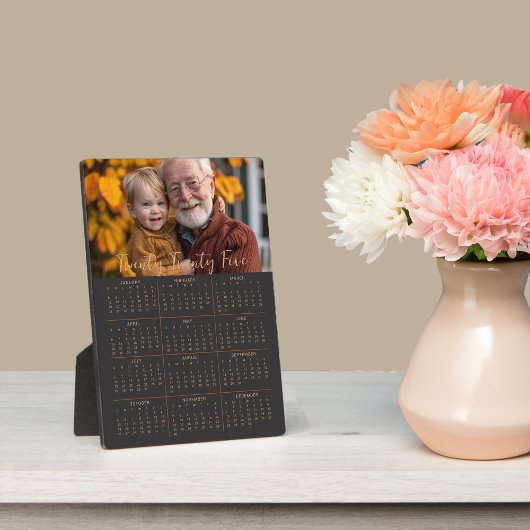 2025 Foto Kalender mit Stand Volljahr Schwarz Fotoplatte