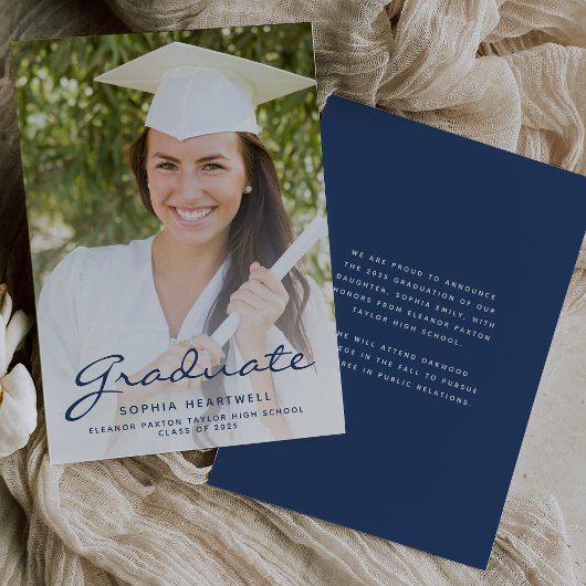 2025 Foto Navy Blue Abschluss Ankündigung