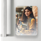 2025 Foto Navy Blue Gold Abschluss Ankündigung Magnet