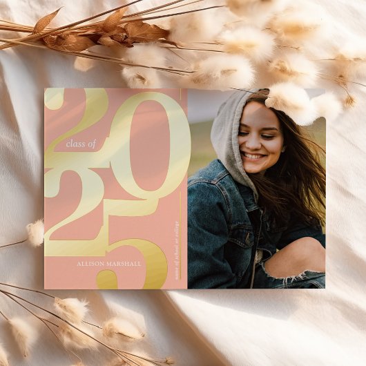 2025 Foto Peach Coral Abschluss Ankündigung