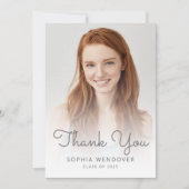 2025 Foto Silver Glitzer Tropfen Abschluss Dankeskarte (Vorderseite)
