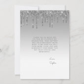 2025 Foto Silver Glitzer Tropfen Abschluss Dankeskarte (Rückseite)