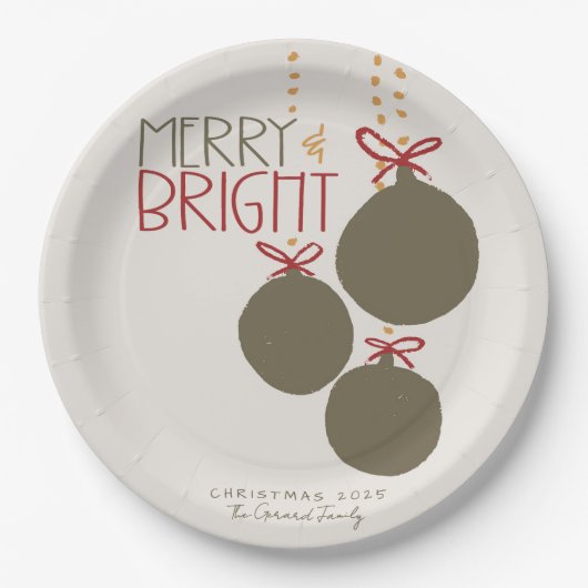 2025 Foto Weihnachtskarte Weihnachtskarte Weihnach Pappteller (Vorderseite)