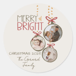 2025 Foto Weihnachtskarte Weihnachtskarte Weihnach Runder Aufkleber
