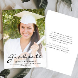 2025 Foto White Black Script Grad Ankündigung