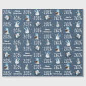 2025 Frohe Weihnachten und Schneemann Geschenkpapier (Flach)