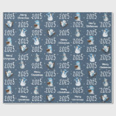 2025 Frohe Weihnachten und Schneemann Geschenkpapier (Flach)