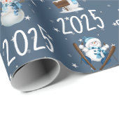2025 Frohe Weihnachten und Schneemann Geschenkpapier (Rolleneckpunkt)