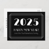 2025 Frohes neues Jahr! + Personalisierter Name Postkarte (Vorne/Hinten)