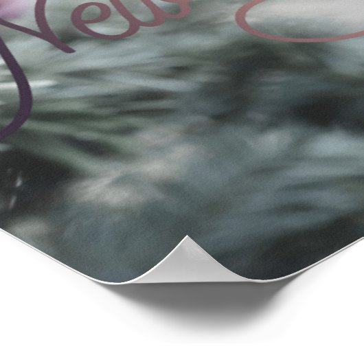 2025 Frohes neues Jahr Pink Custom Business Poster (Ecke)