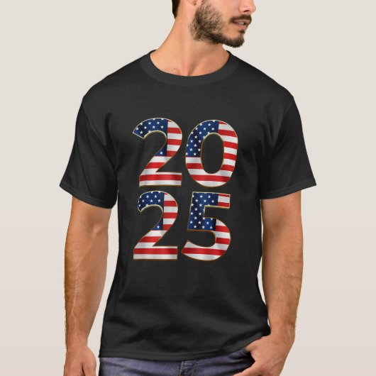 2025 Frohes neues Jahr US Flag Patriotic 4. T-Shirt (Vorderseite)