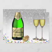 2025 Frohes neues Jahr Weinflasche (Vorne/Hinten)