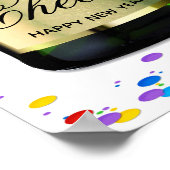 2025 Frohes neues Jahr Weinflasche Poster (Ecke)