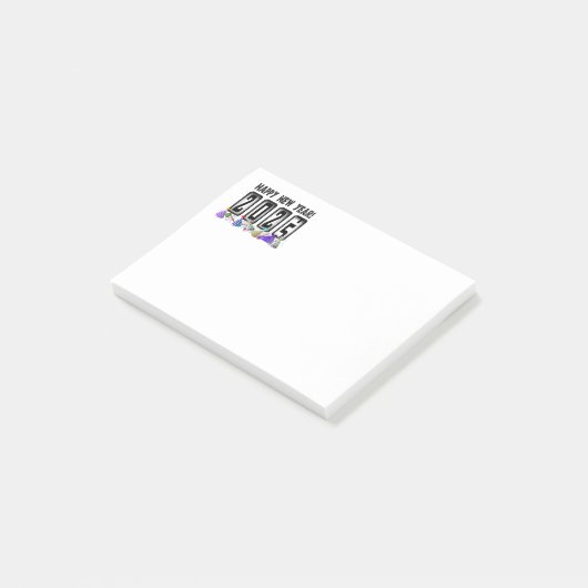 2025 Frohes Neujahrsdometer Post-it Klebezettel (angewinkelt)