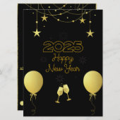 2025 Frohes Neujahrsfest-Karte Feiertagskarte (Vorne/Hinten)