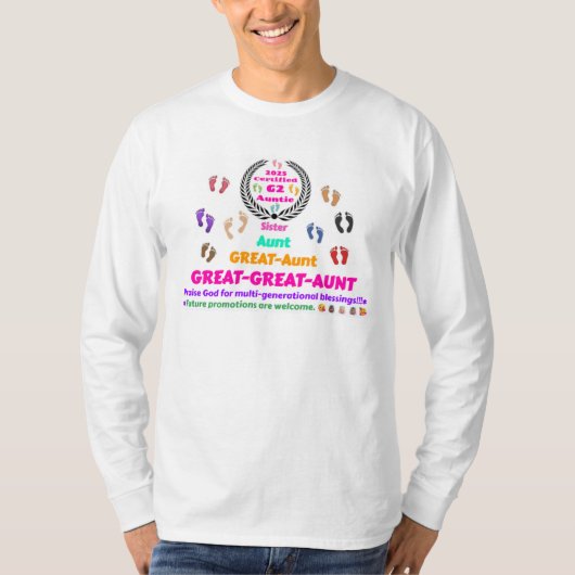 2025 "G2": Commemorative Great-Great-Aunt tee. T-Shirt (Vorderseite)