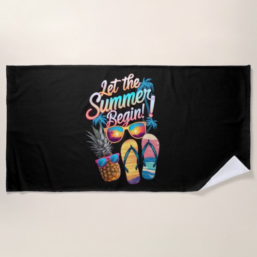 2025 Gelassen Sommerurlaub 2025 Strandtuch (Vorderseite)