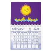 2025 Gelbe Enten und Sonnenschein Kalender (Feb 2026)