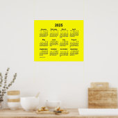2025 Gelber Kalender von Janz Print Poster (Küche)