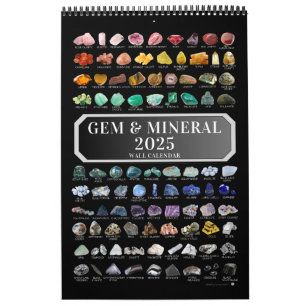 2025 Gem & Mineral Wall Kalender für Kristalllover