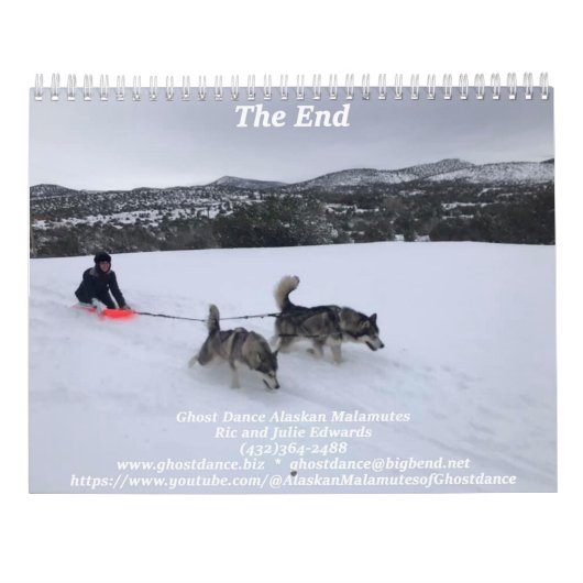 2025 Ghost Dance Alaskan Malamutes Kalender (Rückseite)