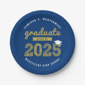 2025 Gold Bold Sketch Typografy Graduation Party Pappteller (Vorderseite)