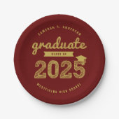 2025 Gold Bold Sketch Typografy Graduation Party Pappteller (Vorderseite)