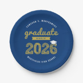 2025 Gold Bold Sketch Typografy Graduation Party Pappteller (Vorderseite)