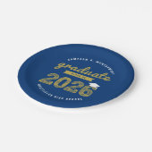2025 Gold Bold Sketch Typografy Graduation Party Pappteller (Schrägansicht)