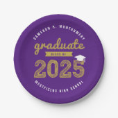 2025 Gold Bold Sketch Typografy Graduation Party Pappteller (Vorderseite)