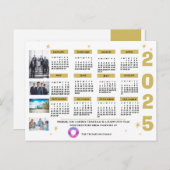 2025 Gold Corporate Calendar Weihnachten & Neues J Postkarte (Vorne/Hinten)