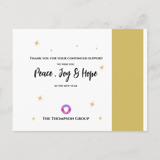 2025 Gold Corporate Calendar Weihnachten & Neues J Postkarte (Rückseite)