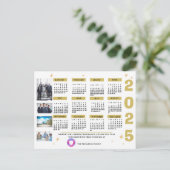 2025 Gold Corporate Calendar Weihnachten & Neues J Postkarte (Stehend Vorderseite)