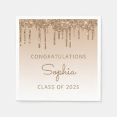 2025 Gold Glitzer Tropfen Abschluss Serviette (Vorderseite)